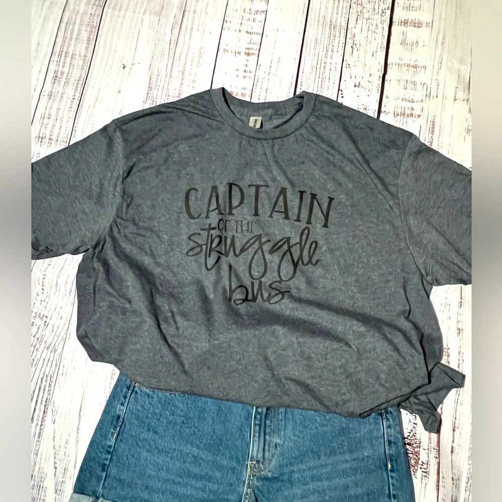 Captain of the Struggle Bus, Heather Indigo, XL, Hand Crafted - Picture 4 of 4